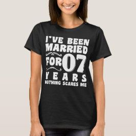 Camiseta Estou Casado Há 07 Anos Festa de Casamento Engraça