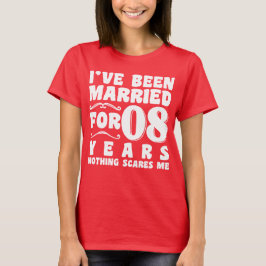 Camiseta Estou Casado Há 08 Anos Festa de Casamento Engraça