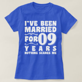 Camiseta Estou Casado Há 09 Anos Festa de Casamento Diverti