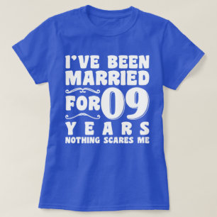 Camiseta Estou Casado Há 09 Anos Festa de Casamento Diverti