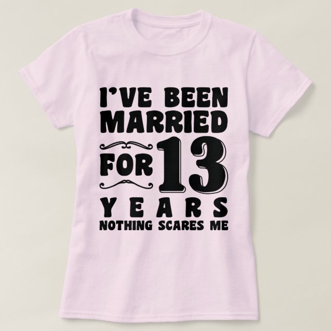Camiseta Estou Casado Há 13 Anos Festa de Casamento Engraça (Frente do Design)