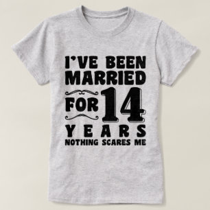 Camiseta Estou Casado Há 14 Anos Festa de Casamento Diverti