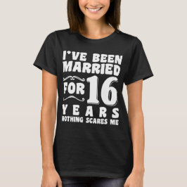 Camiseta Estou Casado Há 16 Anos Festa de Casamento Engraça