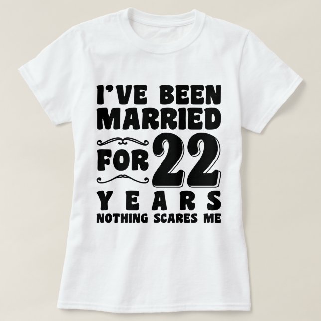 Camiseta Estou Casado Há 22 Anos Festa de Casamento Engraça (Frente do Design)