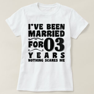 Camiseta Estou Casado Há 3 Anos Festa de Casamento Divertid
