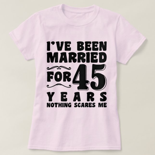 Camiseta Estou Casado Há 44 Anos Casal Correspondente (Frente do Design)
