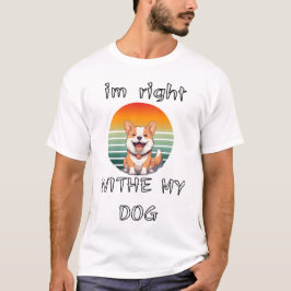 Camiseta Estou-Certo-Com-O-Meu-Cachorro-Retro-Pôr-do-Sol-Co