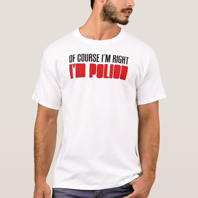 Camiseta Estou certo, sou polonês (Frente)