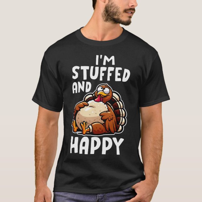 Camiseta Estou cheio e feliz (Frente)