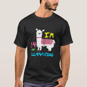 Camiseta Estou com 14 anos e Ideia de aniversário de Llamas