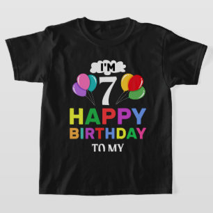 Camiseta Estou com 7 Feliz Aniversário para Mim Celebrar co
