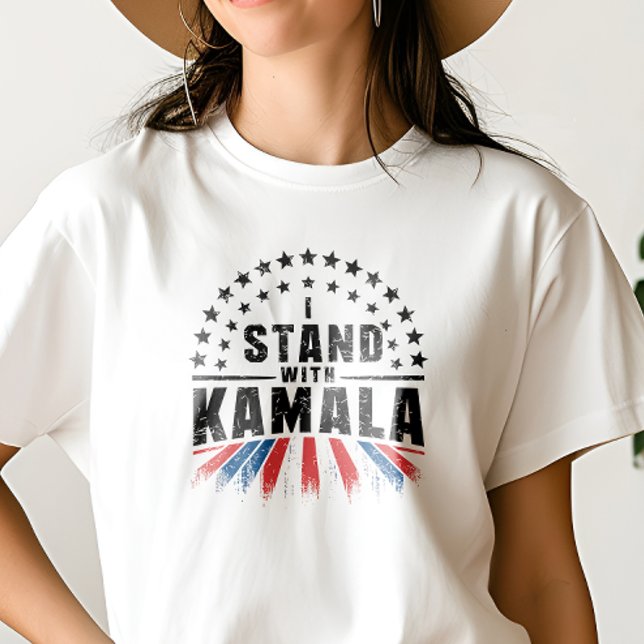 CAMISETA ESTOU COM A ELEIÇÃO PATRIÓTICA AMERICANA DE KAMALA (Criador carregado)