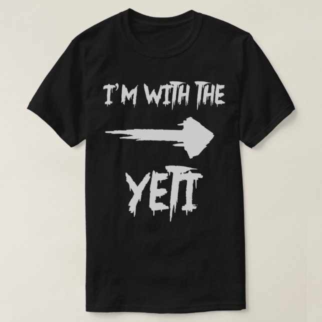 Camiseta Estou com a fantasia de Yeti, Engraçada. (Frente do Design)