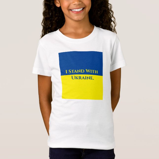 Camiseta ESTOU COM A UCRÂNIA, Sinal de Retângulo, T-Shirt (Frente)