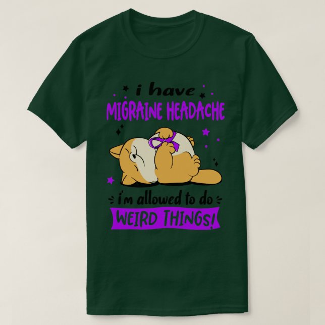 Camiseta Estou com enxaqueca, posso fazer estranho (Frente do Design)