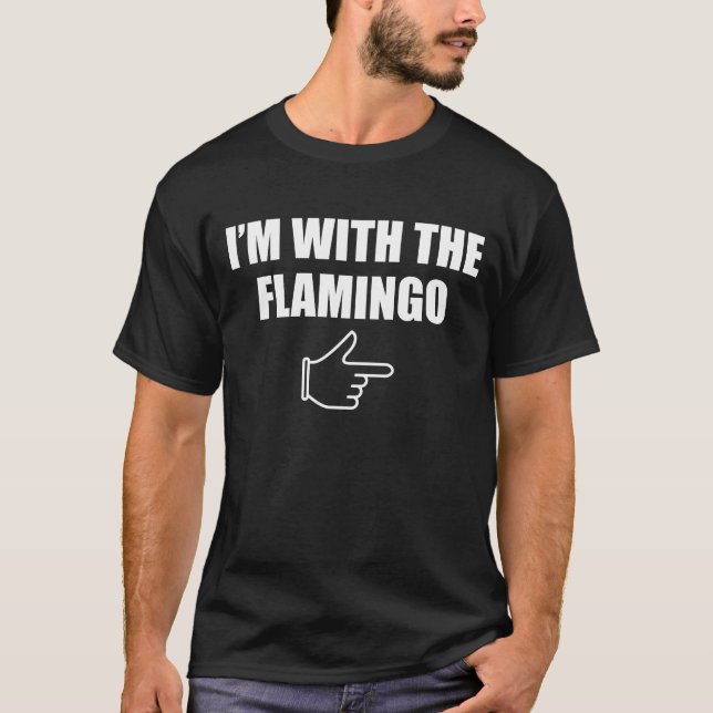 Camiseta Estou Com Fantasia de Halloween do Flamingo Combin (Frente)