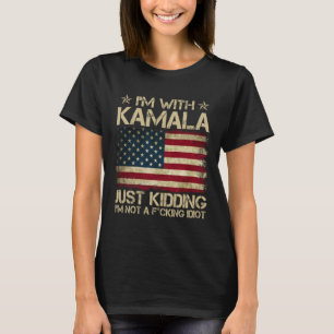 Camiseta Estou com Kamala só brincando, não nos deixe bande