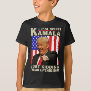 Camiseta Estou Com Kamala Só Estou Brincando Não Sou Um Idi