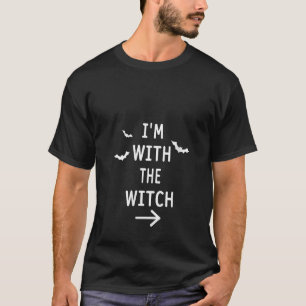 Camiseta Estou com o Casal de Bruxas de Halloween para Home