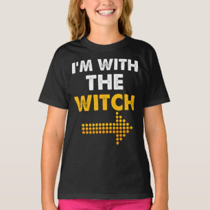 Camiseta Estou com o Casal de Dia de as Bruxas engraçado d