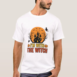 Camiseta Estou Com O Design De Castelo De Halloween Vintage