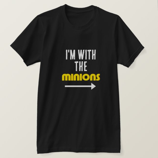 Camiseta Estou com o Dia de as Bruxas engraçado Minion não- (Frente do Design)