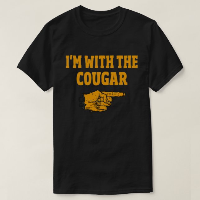 Camiseta Estou Com O Fantasia Engraçada De Casal De Cougar  (Frente do Design)