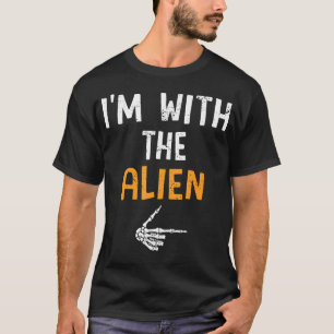 Camiseta Estou Com O Fato De Alien De Halloween Casal