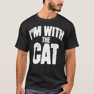 Camiseta Estou com o Gato Roupa de Halloween Combinando Div