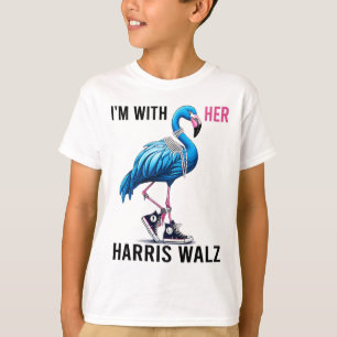Camiseta Estou com o Harris W Flamingo Vote Blue