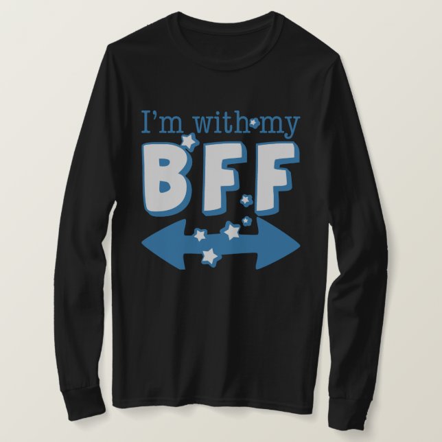 Camiseta Estou com o My BFF (seta dupla) (Frente do Design)