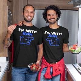 Camiseta Estou com o nome personalizado apontando o amigo e