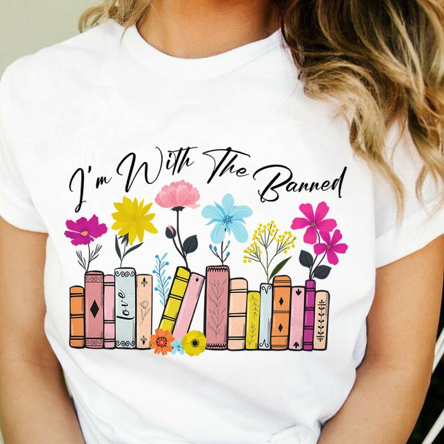 Camiseta Estou com os Livros Banidos (I'm With The Banned shirt,Book Lover shirt,teacher appreciation gifts shirt,)