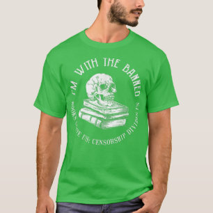 Camiseta Estou com os livros proibidos, livro engraçado, Bi