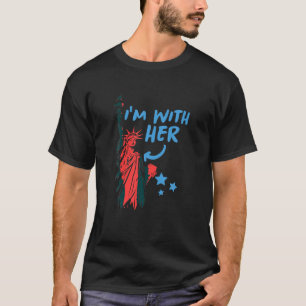 Camiseta Estou com sua Estátua da Liberdade 4 de julho Patr