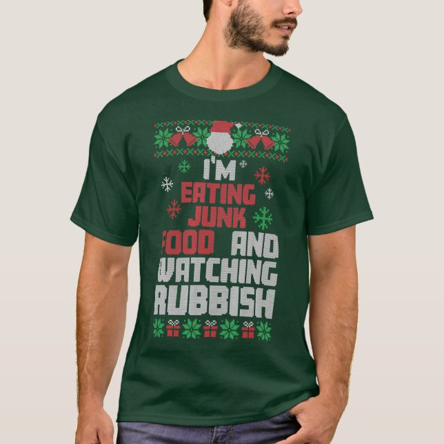 Camiseta Estou Comendo Comida De Lixo E Assistindo Engraçad (Frente)