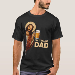 Camiseta Estou Contando ao Papai Jesus Meme Religioso Crist