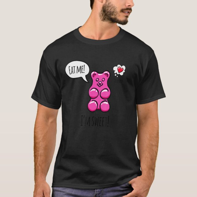 Camiseta Estou doce Coma-me um doce colorido Legal (Frente)