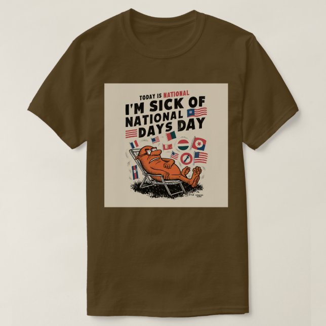 Camiseta Estou doente do Dia Nacional (Frente do Design)