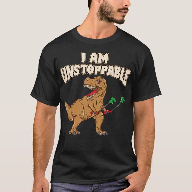 Camiseta Estou Ininterrupta Com Armas De Dinossauro Curto E (Frente)