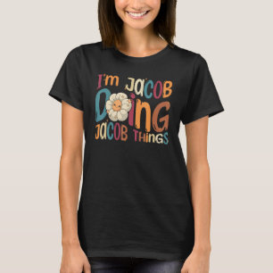 Camiseta Estou Jacob Fazendo Coisas de Jacob Groovy Retro