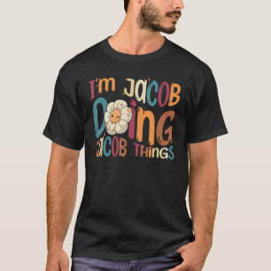 Camiseta Estou Jacob Fazendo Coisas de Jacob Groovy Retro