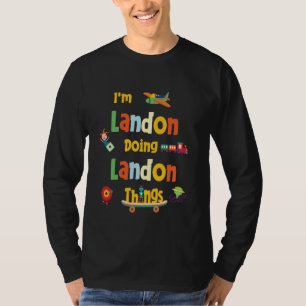Camiseta Estou Landon Fazendo Coisas de Landon Nome Persona