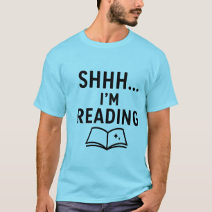 Camiseta Estou lendo - Design do livro silencioso