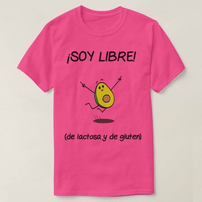 Camiseta Estou livre de lactose e glúten versão espanhola (Frente do Design)