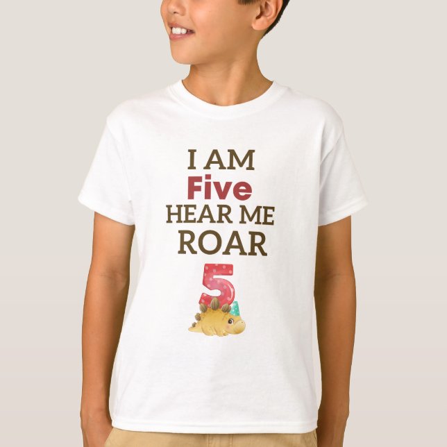 Camiseta Estou me ouvindo hoje, T-Rex personalizado (Frente)