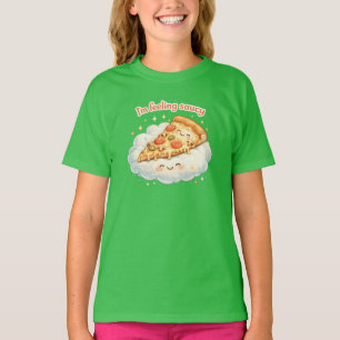Camiseta Estou Me Sentindo Atrevido Pizza Fofo Cartoon Co
