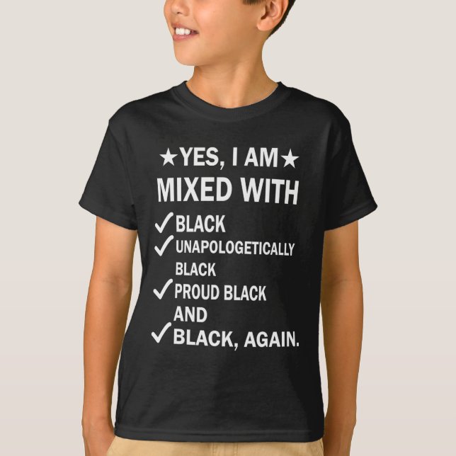 Camiseta Estou Misturado Com A História Negra Negra Negra N (Frente)