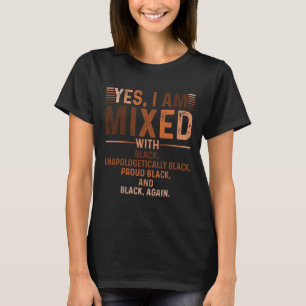 Camiseta Estou Misturado Com História Negra Negra Preta Mês