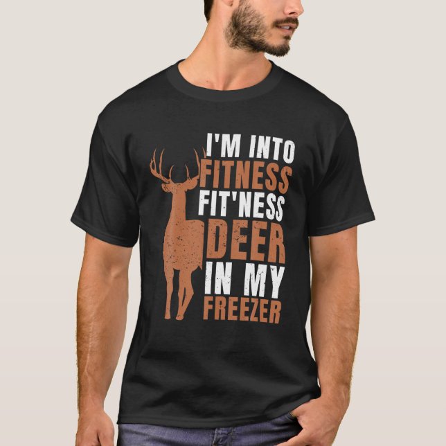 Camiseta Estou na Ajustado da Malhação Deer no meu freezer  (Frente)